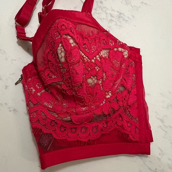 Victoria's Secret Red Lace Bralette with Underwire Support - Picture 9 of 16